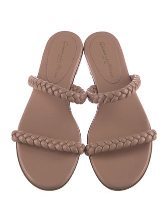 Gianvito Rossi Leather Braided Accents Slides