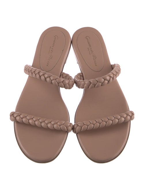 Gianvito Rossi Leather Braided Accents Slides