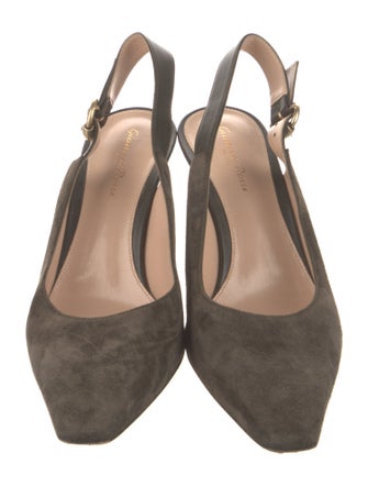 Gianvito Rossi Suede Slingback Pumps