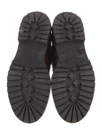 Gianvito Rossi Suede Animal Print Combat Boots