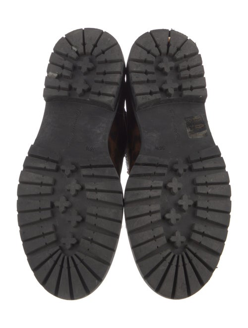 Gianvito Rossi Suede Animal Print Combat Boots