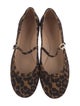 Gianvito Rossi Suede Animal Print Mary Jane Flats