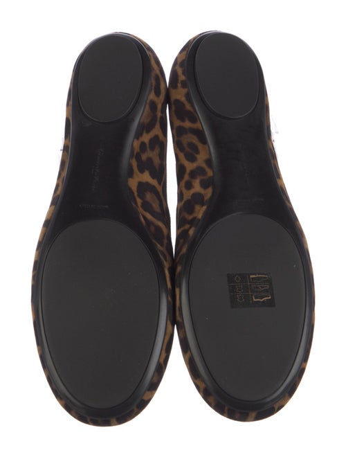 Gianvito Rossi Suede Animal Print Mary Jane Flats