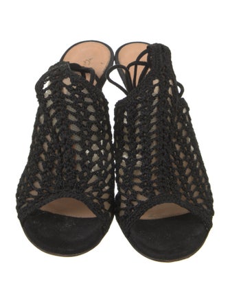 Gianvito Rossi Suede Crochet Trim Sandals