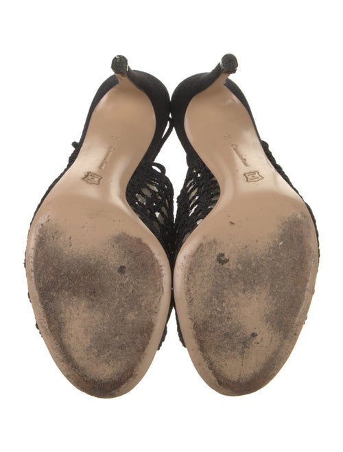 Gianvito Rossi Suede Crochet Trim Sandals