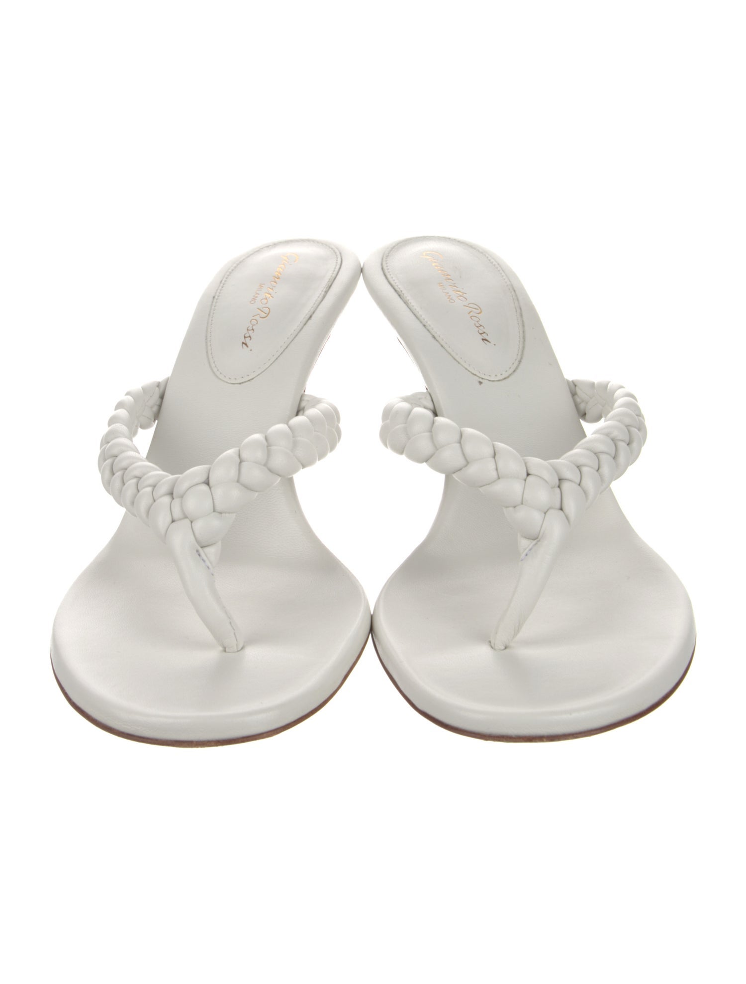 Gianvito Rossi Leather Braided Accents Slides