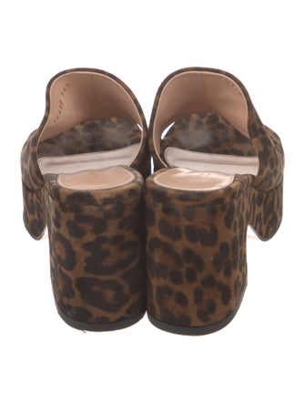 Gianvito Rossi Suede Animal Print Slides