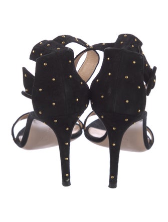 Gianvito Rossi Suede Studded Accents D'Orsay Pumps