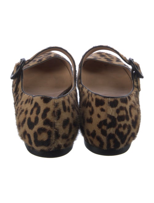Gianvito Rossi Ponyhair Animal Print Mary Jane Flats