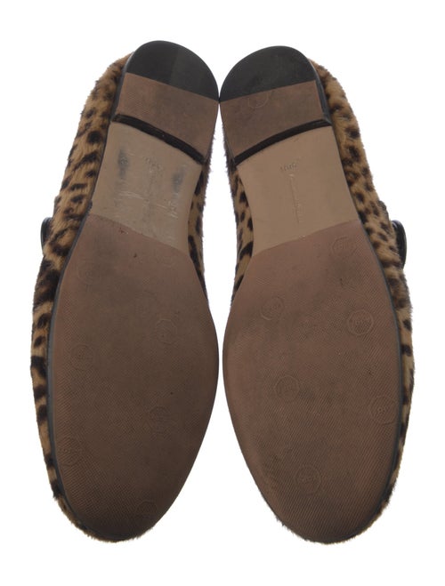 Gianvito Rossi Ponyhair Animal Print Mary Jane Flats