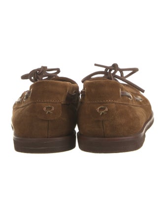 Gianvito Rossi Suede Leather Trim Embellishment Moccasins