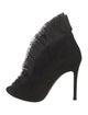 Gianvito Rossi Suede Ruffle Embellishment Lace-Up Boots