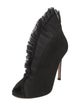 Gianvito Rossi Suede Ruffle Embellishment Lace-Up Boots