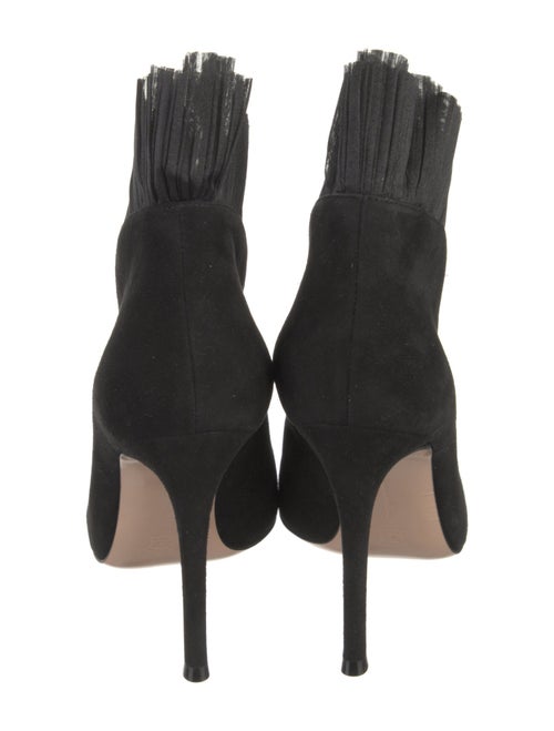Gianvito Rossi Suede Ruffle Embellishment Lace-Up Boots