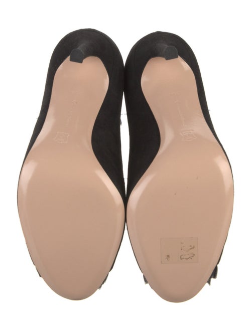 Gianvito Rossi Suede Ruffle Embellishment Lace-Up Boots