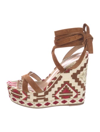 Gianvito Rossi Suede Printed Espadrilles