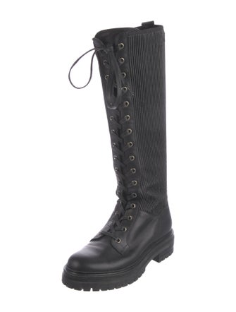 Gianvito Rossi Leather Combat Boots