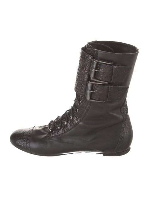 Gianvito Rossi Leather Combat Boots