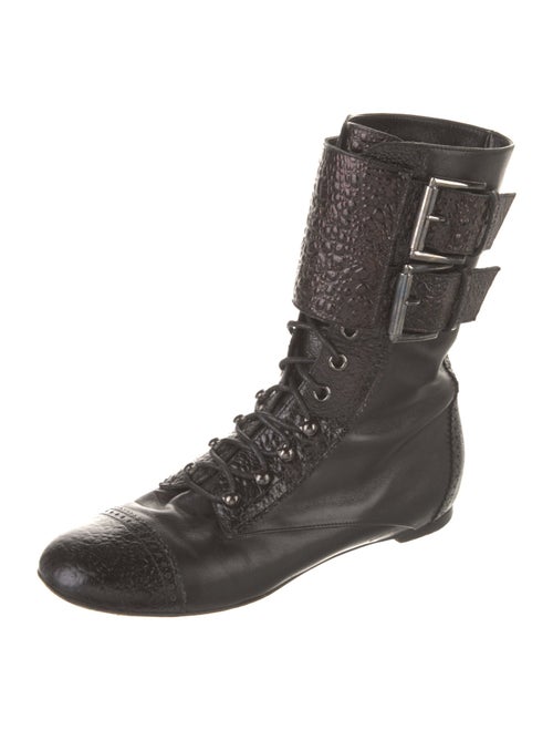 Gianvito Rossi Leather Combat Boots