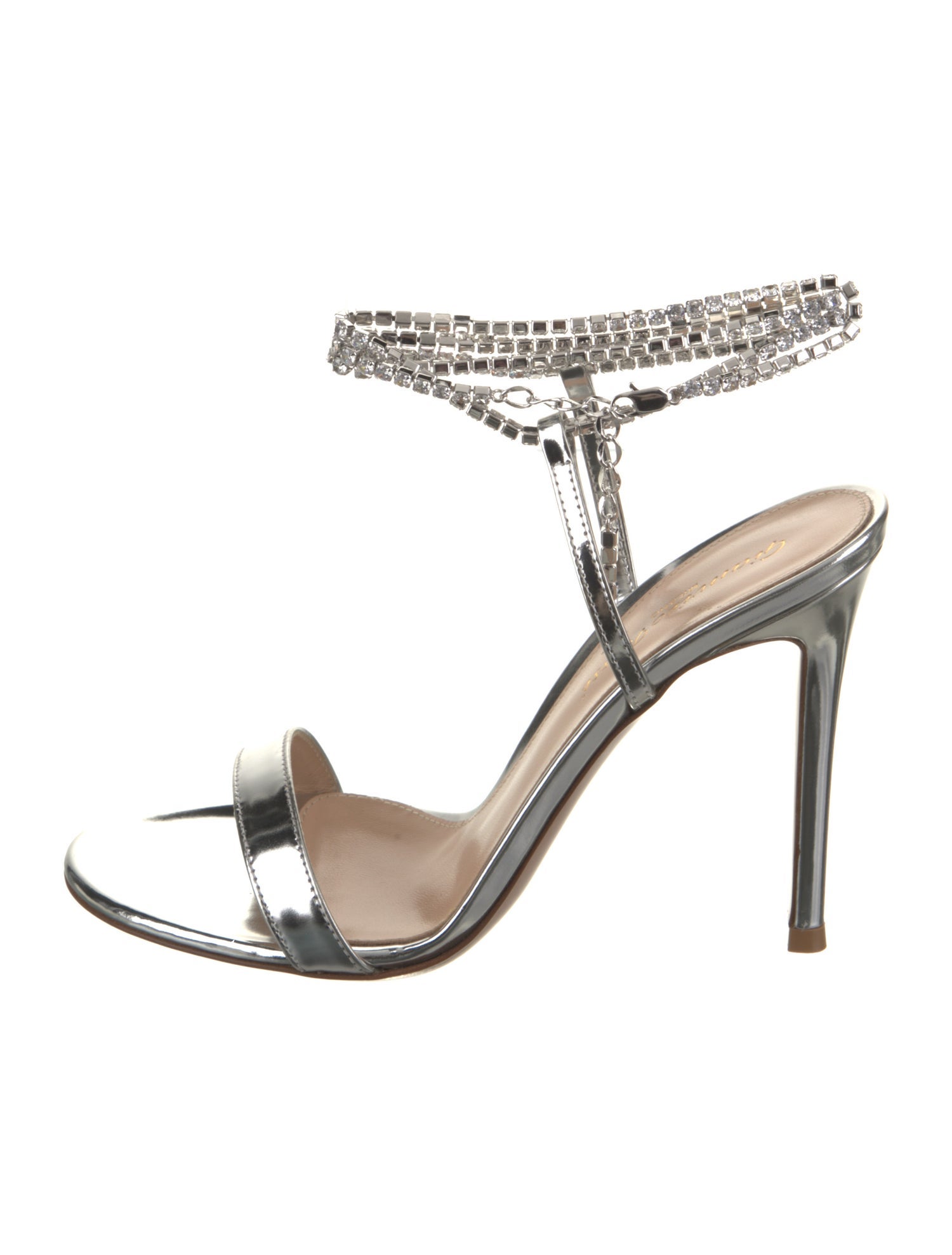 Gianvito Rossi Leather Crystal Embellishments Sandals