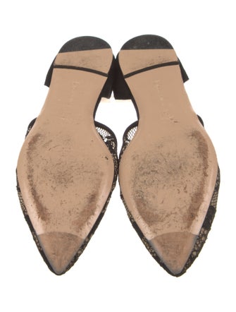 Gianvito Rossi Lace Mesh Accents D'Orsay Flats
