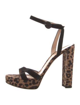 Gianvito Rossi Suede Printed Sandals