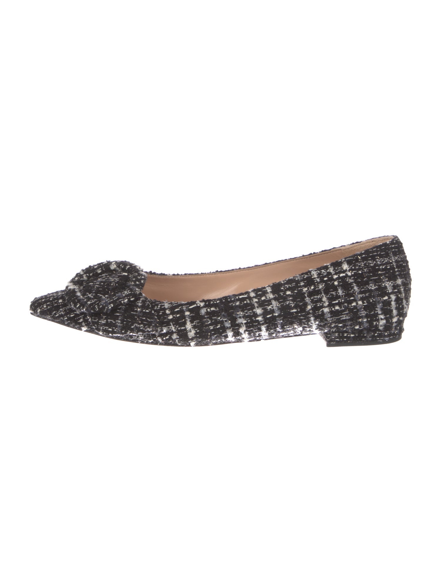 Gianvito Rossi Tweed Printed Ballet Flats