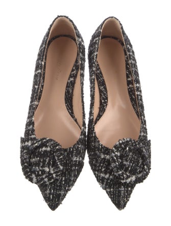 Gianvito Rossi Tweed Printed Ballet Flats