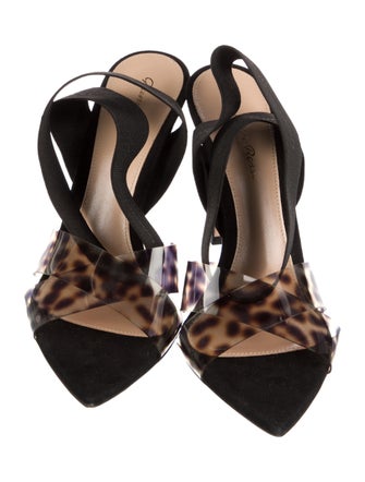 Gianvito Rossi Suede Animal Print Sandals