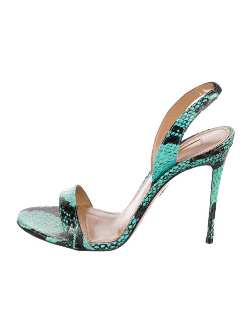 Gianvito Rossi Snakeskin Animal Print Slingback Sandals