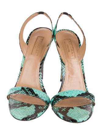 Gianvito Rossi Snakeskin Animal Print Slingback Sandals