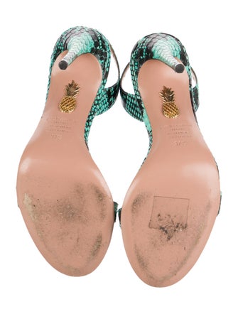 Gianvito Rossi Snakeskin Animal Print Slingback Sandals