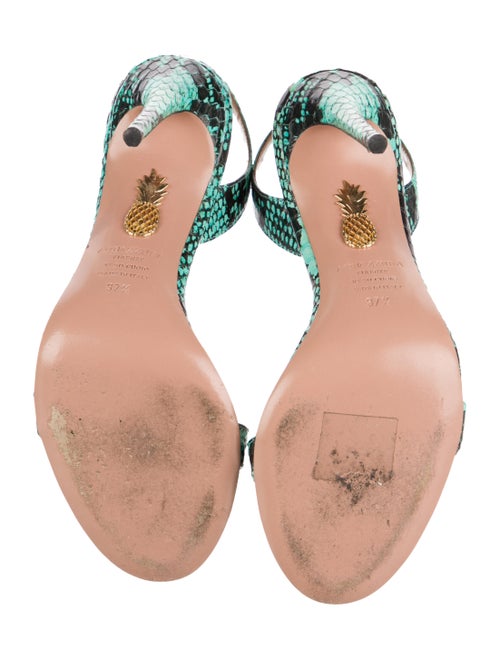 Gianvito Rossi Snakeskin Animal Print Slingback Sandals