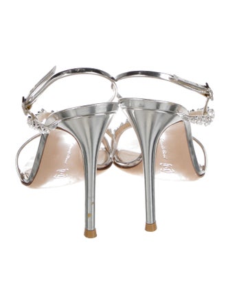 Gianvito Rossi Leather Animal Print Slingback Sandals