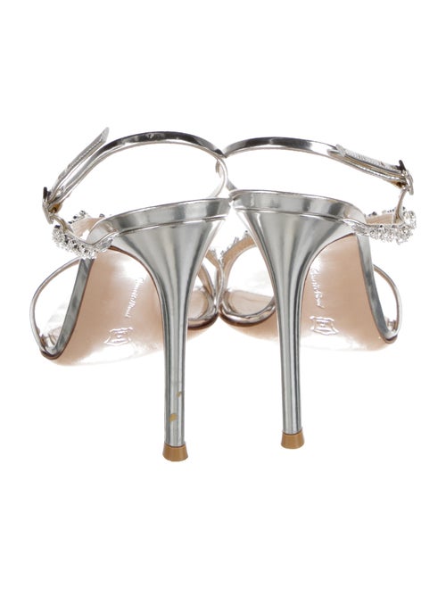 Gianvito Rossi Leather Animal Print Slingback Sandals