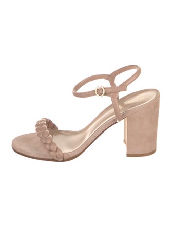 Gianvito Rossi Suede Braided Accents Sandals