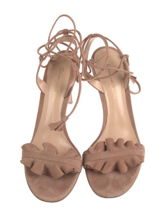 Gianvito Rossi Suede Tassel Accents Sandals