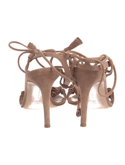 Gianvito Rossi Suede Tassel Accents Sandals