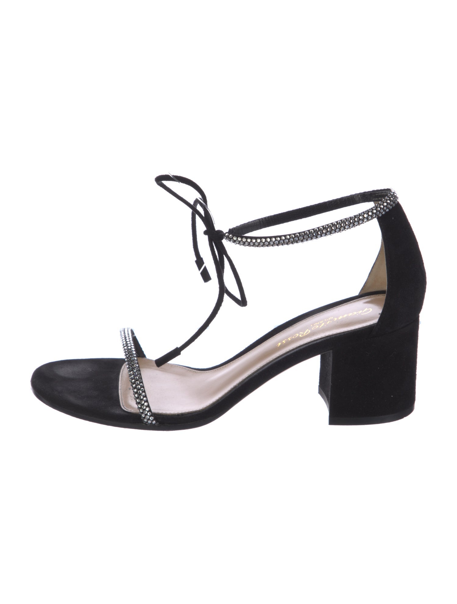 Gianvito Rossi Suede Crystal Embellishments Sandals