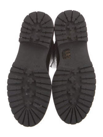 Gianvito Rossi Leather Pleated Accents Combat Boots