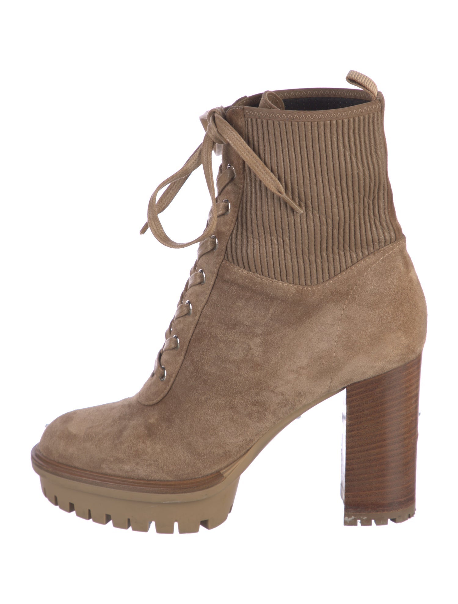 Gianvito Rossi Suede Combat Boots