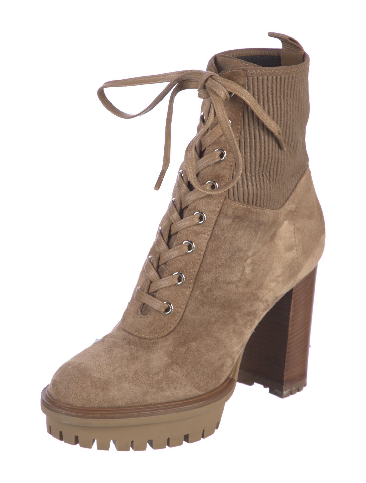 Gianvito Rossi Suede Combat Boots