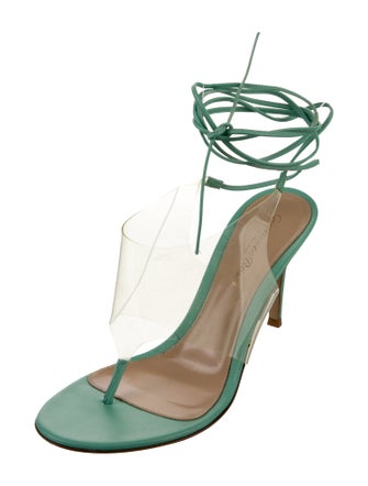 Gianvito Rossi Leather Animal Print Sandals