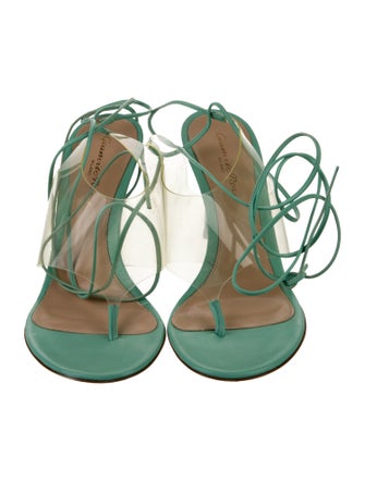 Gianvito Rossi Leather Animal Print Sandals