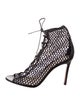 Gianvito Rossi Leather Mesh Accents Pumps