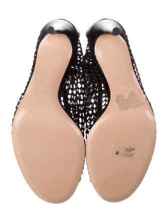 Gianvito Rossi Leather Mesh Accents Pumps