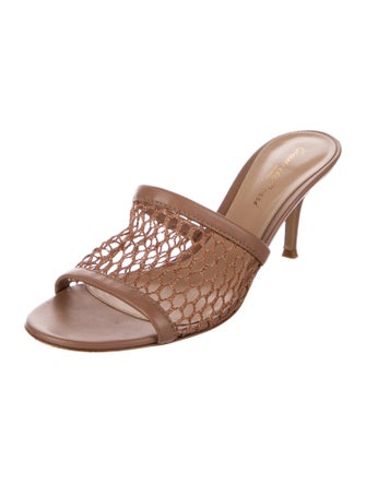 Gianvito Rossi Leather Patterned Slides