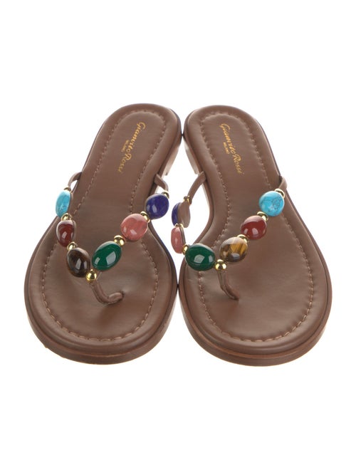 Gianvito Rossi Leather Studded Accents Slides