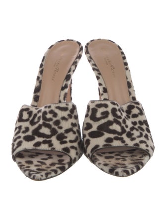 Gianvito Rossi Ponyhair Animal Print Slides