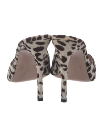 Gianvito Rossi Ponyhair Animal Print Slides